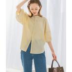 ブラウス シャツ UVカットウォッシャブルリネン混シャツブラウス レディース
