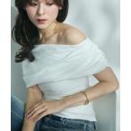 tシャツ ドレープオフショルダーカットソー レディース