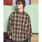 シャツ 「UNISEX」Prime-Over Cut Off Ombre Check Shirt/プライムオーバーカットオフオンブレチェックシャツ「M