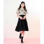 ワンピース リボン&ティアードドッキングワンピース キッズ 子供服 女の子