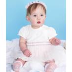 ベビー服 ロンパース 「お揃い」マルチストライプチュールスカートスモッキングロンパースベビー(70~80cm)