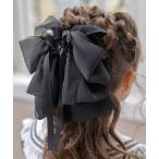 ヘアクリップ シフォンリボンヘアクリップ