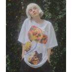 tシャツ フラワープリントオーバーサイズTシャツ レディース