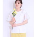 ショッピングひんやり tシャツ 「S-LL/ひんやり」大人フェミニンに お袖チュール フリルトップス レディース