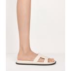 サンダル インターウーブン カットアウトスライドサンダル レディース