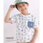 tシャツ 「PEANUTS×SLAP SLIP」75周年スヌーピーいっぱいポケット付き総柄Tシャツ(80~130cm) キッズ 子供服 男の子 女の子