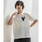 tシャツ スパンコールハート刺繍Tシャツ「洗濯機で洗える」 レディース