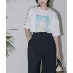 tシャツ アートプリント 配色メロウシアーTシャツ レディース