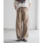 パンツ NAVY ソフトツイルイージーカーブパンツ「綿100%」 レディース