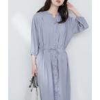 ワンピース たっぷりギャザーサテンワンピース