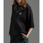 tシャツ 「CIYOT-シヨウト-」ハートロゴ ワンポイント刺繍 ドロストバルーンシルエットクルーネック半袖Tシャツ メンズ レディース