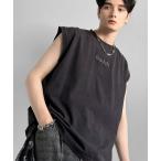 タンクトップ 「Classical Origin」「1枚で主役。」紐刺繍スノーウォッシュ加工ノースリーブTシャツ/String Embroidery