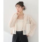 コート アウター メッシュブルゾン レディース