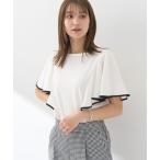 tシャツ パイピングフレアスリーブカットソー レディース