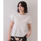 tシャツ ショルダーフリルドッキングカットソー「UV/接触冷感/洗濯機洗い可」 レディース