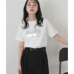 tシャツ シルバー箔プリントコンパクトT レディース