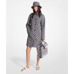 「MICHAEL KORS」 ステンカラーコート X-SMALL ブラック×ホワイト レディース
