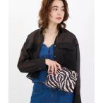 ポーチ EXTRA LARGE RECTANGULAR COSMETIC ラフィアゼブラ レディース