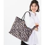 トートバッグ LARGE 2 WAY TOTE ラフィアゼブラ/ブラック レディース