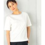 tシャツ 「キレメクシリーズ」衿ラメテープ クルーネックTシャツ レディース