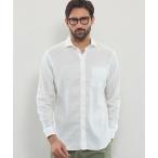 シャツ 「LEON掲載」ストレッチリネンワイドカラーシャツ メンズ