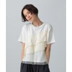 tシャツ 異素材フリルドッキングT 490447 レディース