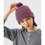 ニット帽 ニットキャップ 「別注」INFIELDER DESIGN / STRIPE PON CAP レディース
