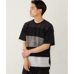 tシャツ SHIPS Colors_「洗濯機可能」ニット 切替 ボーダー Tシャツ メンズ
