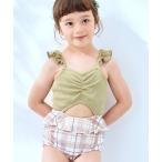 水着 「水着/SWIM」チェック柄 カットアウトワンピース キッズ 子供 女の子
