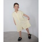 オールインワン 「3-12才対応」配色ステッチキーネックロンパース キッズ 子供服 女の子