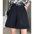 パンツ レディース ゆったり大人っぽstyle。ダブルタックハーフパンツ レディース