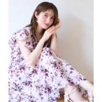 ワンピース 「花柄・華やか・一枚で着映え」サマーフラワーブーケワンピース