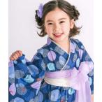 浴衣 「お揃い」カンタン着付け浴衣+帯2種類 3点セット(90~140cm) キッズ 子供 女の子