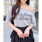 tシャツ ワンショルスウェットロゴトップス レディース
