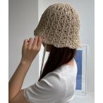 帽子 ハット WEGO/紐付きクロシェ編みハット レディース