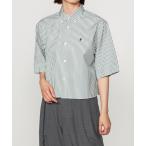 ブラウス シャツ Gymphlex | ショート ボタンダウン半袖シャツ STRIPE WOMEN レディース