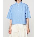 ブラウス シャツ Gymphlex | ショート ボタンダウン半袖シャツ STRIPE WOMEN レディース