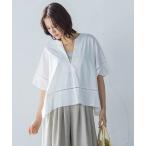 tシャツ ポンチョシルエットキーホールカットソー「洗濯機で洗える」 レディース