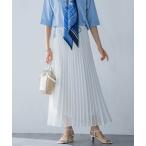 スカート メッシュレースプリーツスカート「洗濯機で洗える」