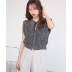 ベスト ジレ ループフリンジニットベスト レディース