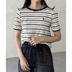 tシャツ クルーネック半袖リブT レディース