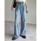「Re_EDIT」 加工デニムパンツ LARGE ブルー レディース