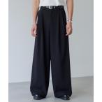 スラックス Two tuck wide straight slacks / 2タックワイドストレートスラックス メンズ