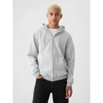 「GAP」 ジップアップパーカー X-LARGE ライトグレー メンズ