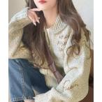 ショッピングカウチン 「Java」 ニットカーディガン LARGE グレイッシュベージュ レディース