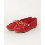 「Minnetonka」 モカシンシューズ 24cm レッド レディース