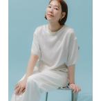 ブラウス シャツ F by ROSSO ウォッシャブルサテンTシャツ レディース
