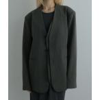 ジャケット テーラードジャケット Collarless Over Jacket レディース