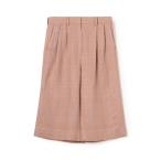 パンツ レーヨンリネン グレンチェックハーフパンツ レディース