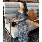 ドレス tulle drape spangle dress / チュールドレープスパンコールドレス